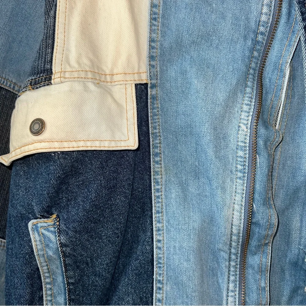 Free People Panel Denim Bomber Jacket - Picture 6 of 8